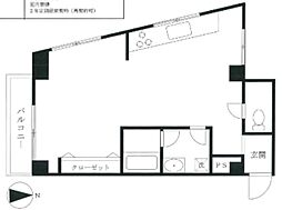 パーク用賀 ワンルームの間取図画像
