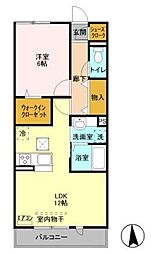 evergreen 1LDKの間取図画像