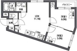 ジェムストーン目黒南 2LDKの間取図画像