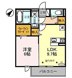 ClairdeLune 1LDKの間取図画像