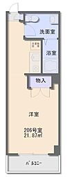 フィール2 ワンルームの間取図画像