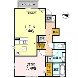 フォレストフィールド 1LDKの間取図画像