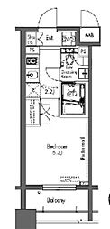 プラウドフラット三軒茶屋 1Kの間取図画像