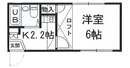 カーサ・フォルテ 1Kの間取図画像