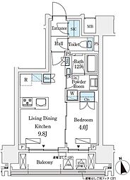 シーズンフラッツ浅草六丁目 1LDKの間取図画像