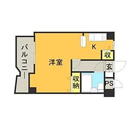 メゾン・ド・ファシル ワンルームの間取図画像