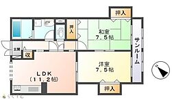 K・Rプラザ 2LDKの間取図画像