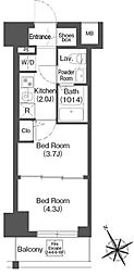 COMFORIALIV根岸二丁目 2Kの間取図画像