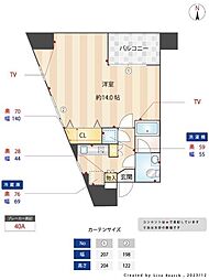 メディカルモール神田神保町エルヴァージュ神田神保町 1Kの間取図画像