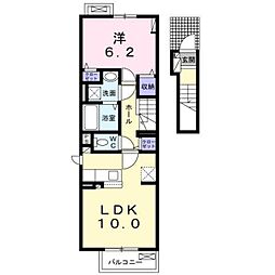 ＡｉＨｉｇｈｔｓIIＢ 2階1LDKの間取り