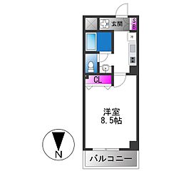 M'PLAZA布施弐番館 1Kの間取図画像