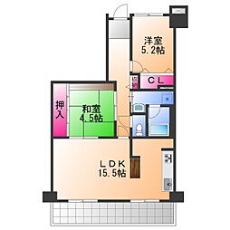 サニータウン羽倉崎・駅前3番街 2LDKの間取図画像