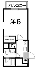 RYU'SAPARTMENT 1Kの間取図画像