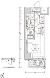 BANDOBASHIKNOTS 1Kの間取図画像