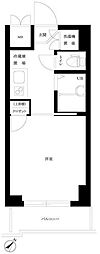 ルーブル白金高輪 1Kの間取図画像