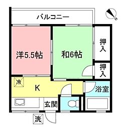 小田急小田原線 玉川学園前駅 徒歩18分の賃貸アパート 2階2Kの間取り