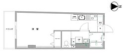 中野第二コーポ 6階ワンルームの間取り