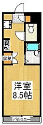 エスポワール,91 ワンルームの間取図画像