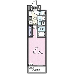 ヒカルサ西所沢ノース 1Kの間取図画像