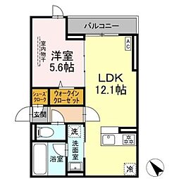 D Paina 登戸2 1LDKの間取図画像