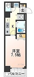 JR大阪環状線 大正駅 徒歩5分の賃貸マンション 6階1Kの間取り