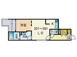 GRANPASEO大濠 1LDKの間取図画像