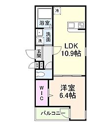 フジパレス今川II番館 1LDKの間取図画像