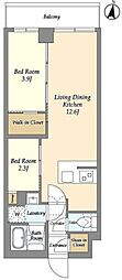 ASYLCOURT練馬中村橋 2LDKの間取図画像