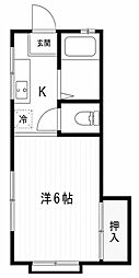 メゾンオランジュ 1Kの間取図画像