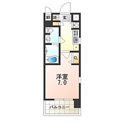 大阪WESTレジデンス 1Kの間取図画像