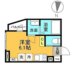 ＡＱリーフィア堀切 1階ワンルームの間取り