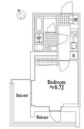 ライフゾーン玉川2 1Kの間取図画像