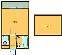 末広ハイム 1Kの間取図画像
