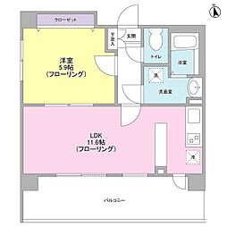 リバーレ秋葉原 1LDKの間取図画像
