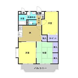 エビスマンション 3DKの間取図画像