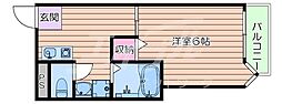 青葉丘コーポ2 1Kの間取図画像