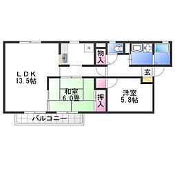 デイスターS 2LDKの間取図画像
