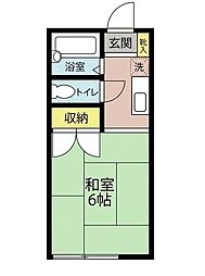 レジデンス藤秀 ワンルームの間取図画像