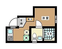 フェリーチェ中板橋 1階ワンルームの間取り