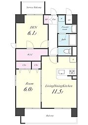 プリモパッソ川口 2LDKの間取図画像