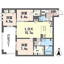 ロゼール 00105 ｜ 千葉県流山市おおたかの森東３丁目37-4（賃貸マンション3LDK・1階・82.99㎡） その2