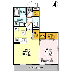ロータス草加2 1LDKの間取図画像