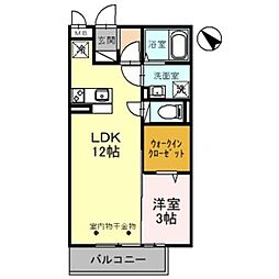 メゾン・ド・プレジール 1LDKの間取図画像