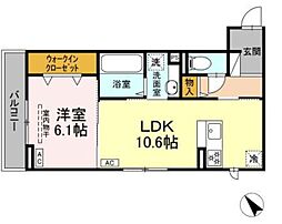 Viola Court 1LDKの間取図画像