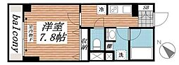 八幡宿マンション 1Kの間取図画像