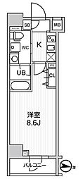 ジェノヴィア三ノ輪スカイガーデン 1Kの間取図画像