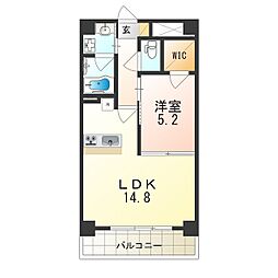 グランディール布施 1LDKの間取図画像