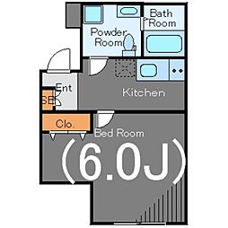 SkyHills用賀 1Kの間取図画像