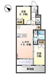 サンライズ 2LDKの間取図画像