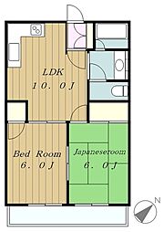ファミールS&S 2LDKの間取図画像